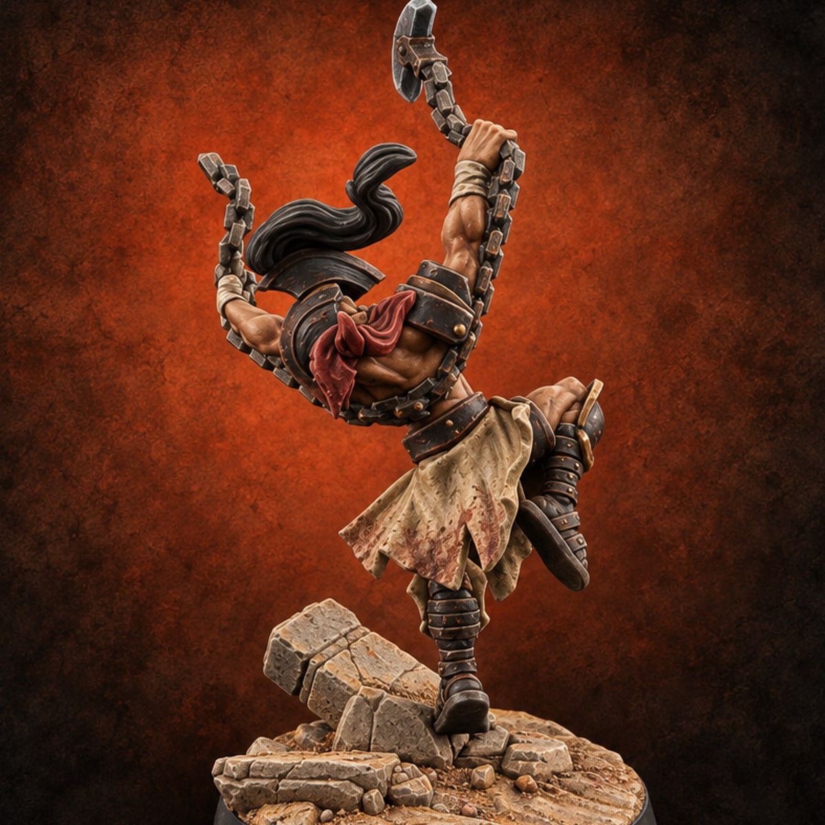 Sand Underfoot, Crowd Overhead Pit Fighter B — painted concept preview (miniature supplied unpainted)