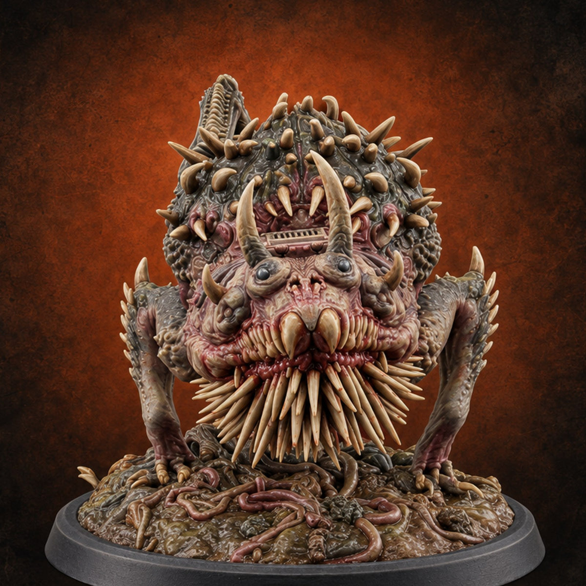 Mouth Opens Before Manners Otyugh Spined Horned Aberration B — painted concept preview (miniature supplied unpainted)