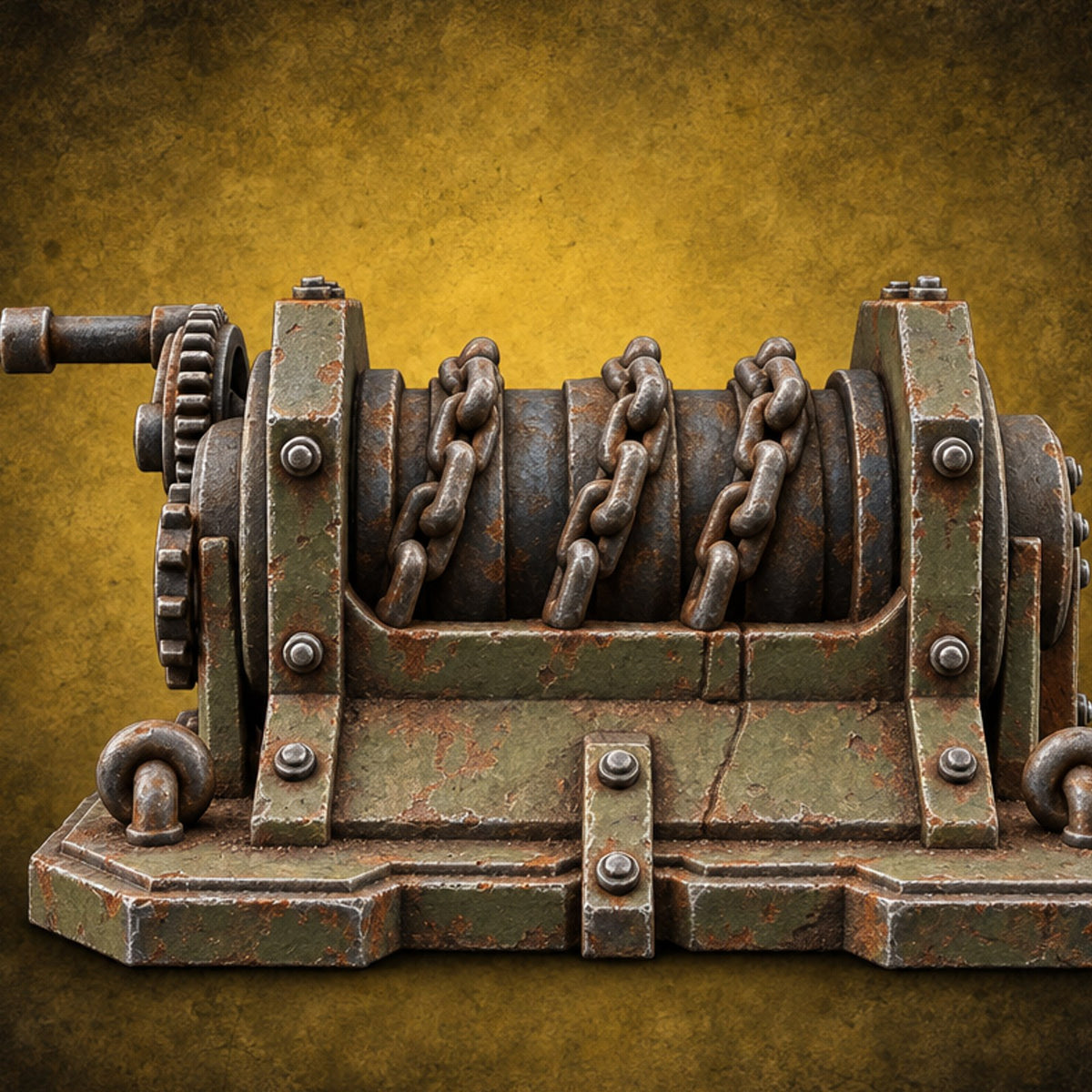 Everything Bolted Down Except Hope Industrial Battlefield Terrain Prop B — painted concept preview (terrain supplied unpainted)