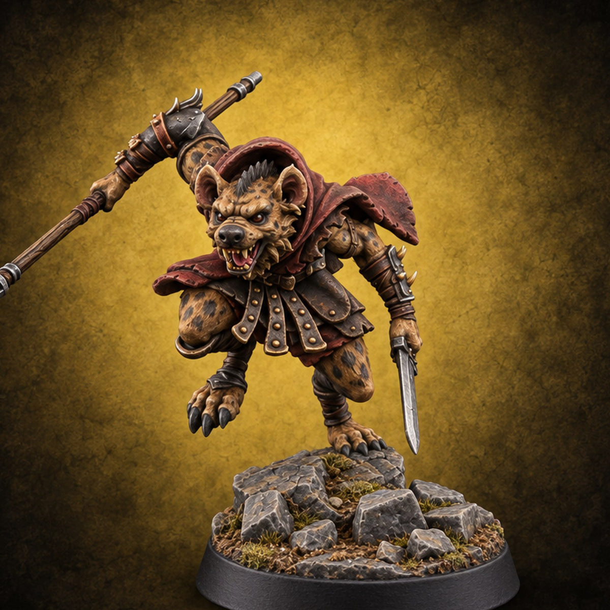 Hunting Pack Fans Out Gnoll Warrior A — painted concept preview (miniature supplied unpainted)