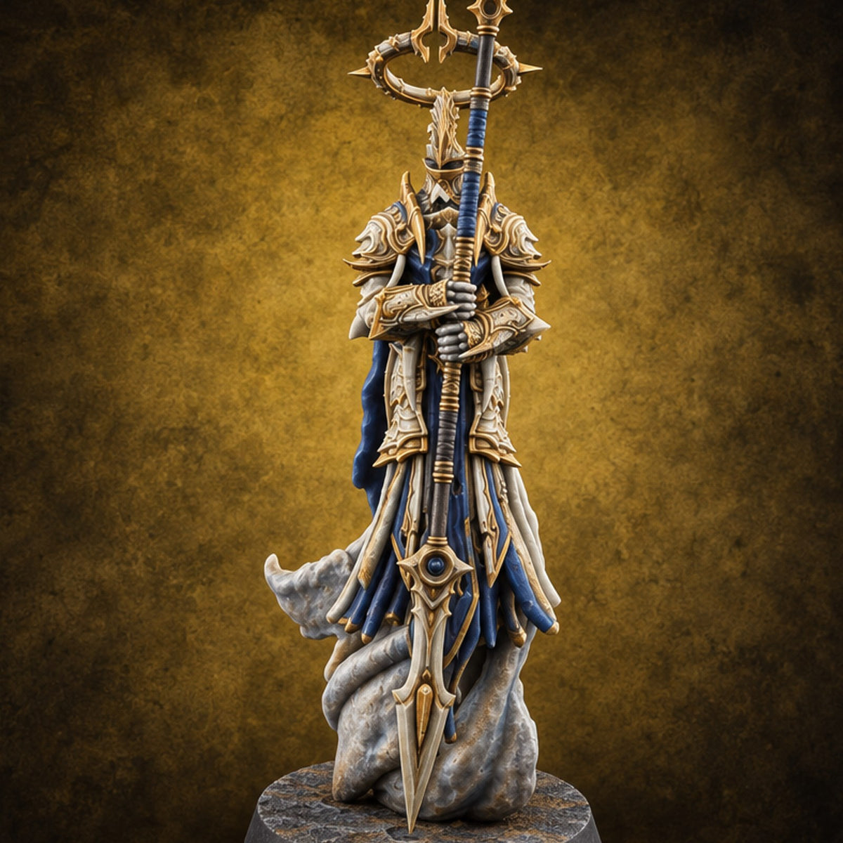 Fall Collection Deva Winged Staff Bearer C — painted concept preview (miniature supplied unpainted)