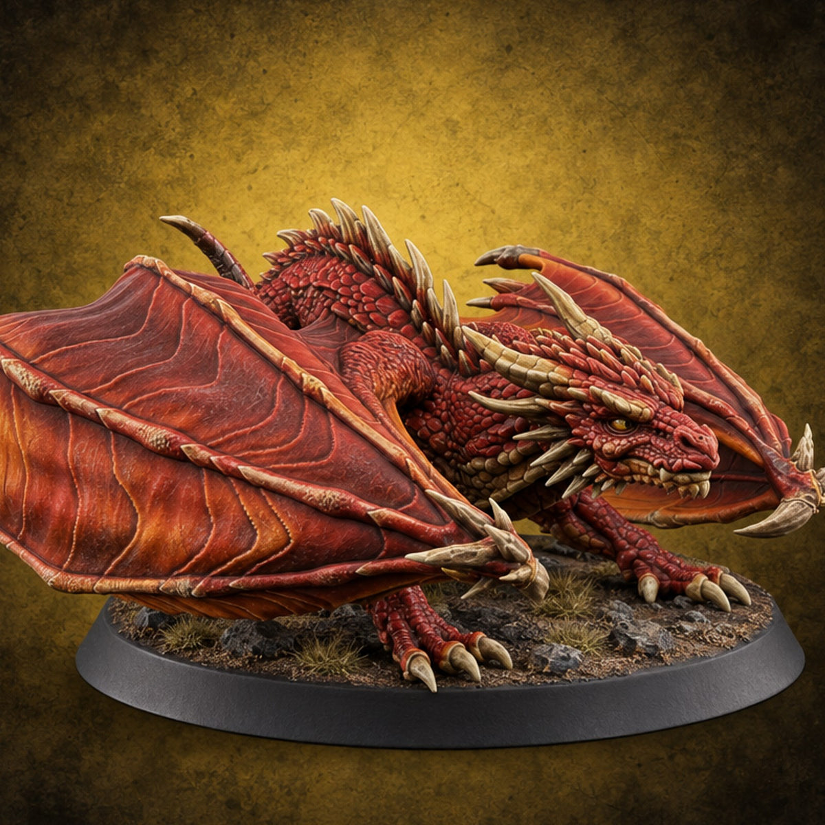 Fledgling Ambition, Full-Grown Attitude Young Dragon — painted concept preview (miniature supplied unpainted)