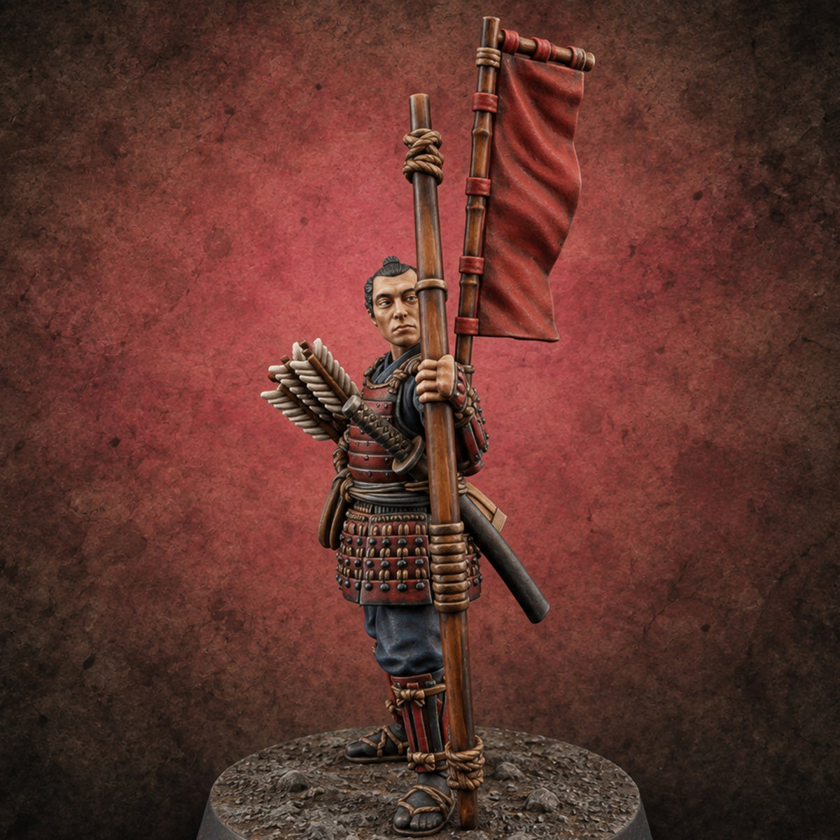 Bowstrings Taut Human Ashigaru Archer G — painted concept preview (miniature supplied unpainted)