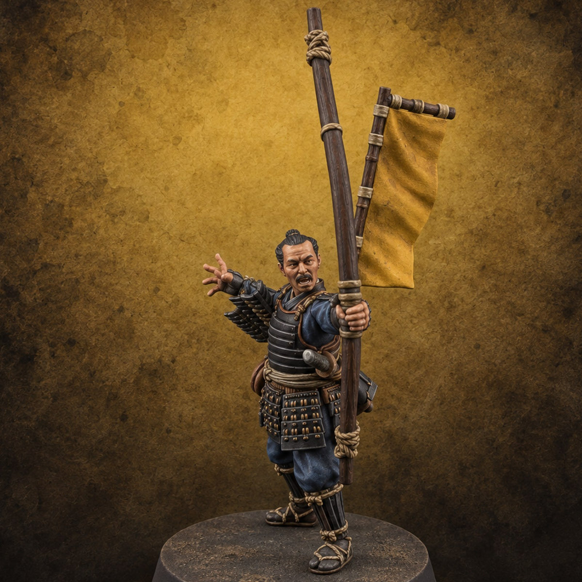Bowstrings Taut Human Ashigaru Archer F — painted concept preview (miniature supplied unpainted)