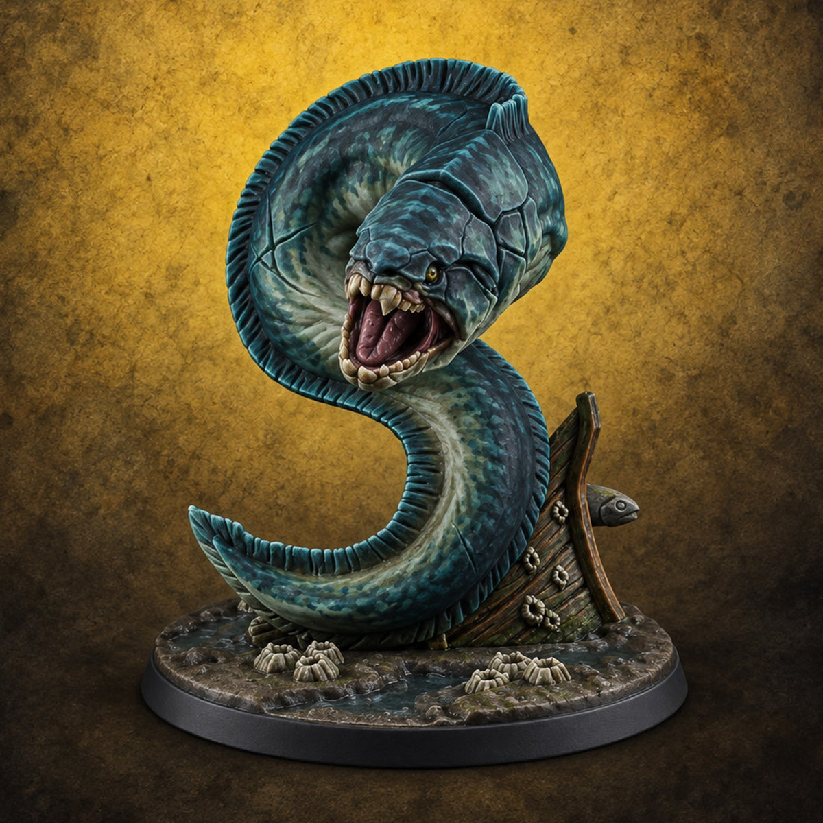 The Reef Has Drawn Blood Giant Sea Eel B — painted concept preview (miniature supplied unpainted)