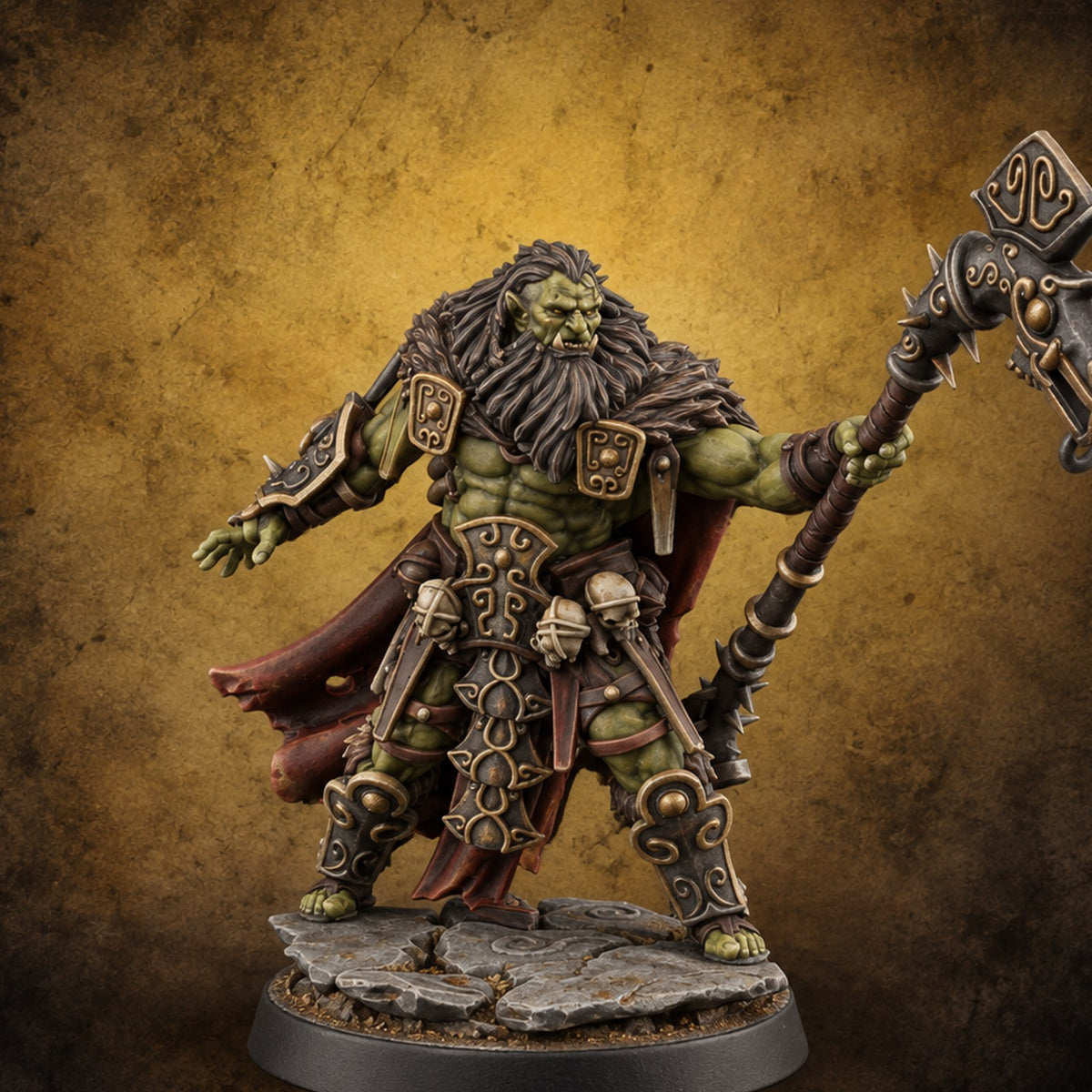 The Anvil Answers Space Orc Shaman — painted concept preview (miniature supplied unpainted)