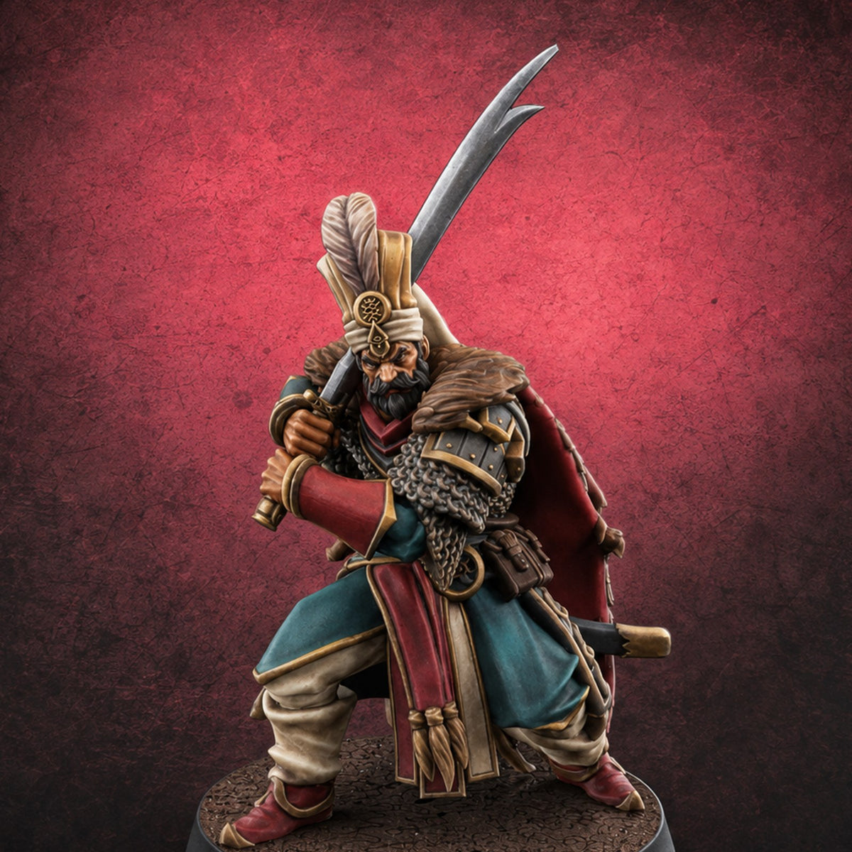 Standing to Arms Human Janissary B Miniature for Dungeons and Dragons, Pathfinder or other TTRPGs