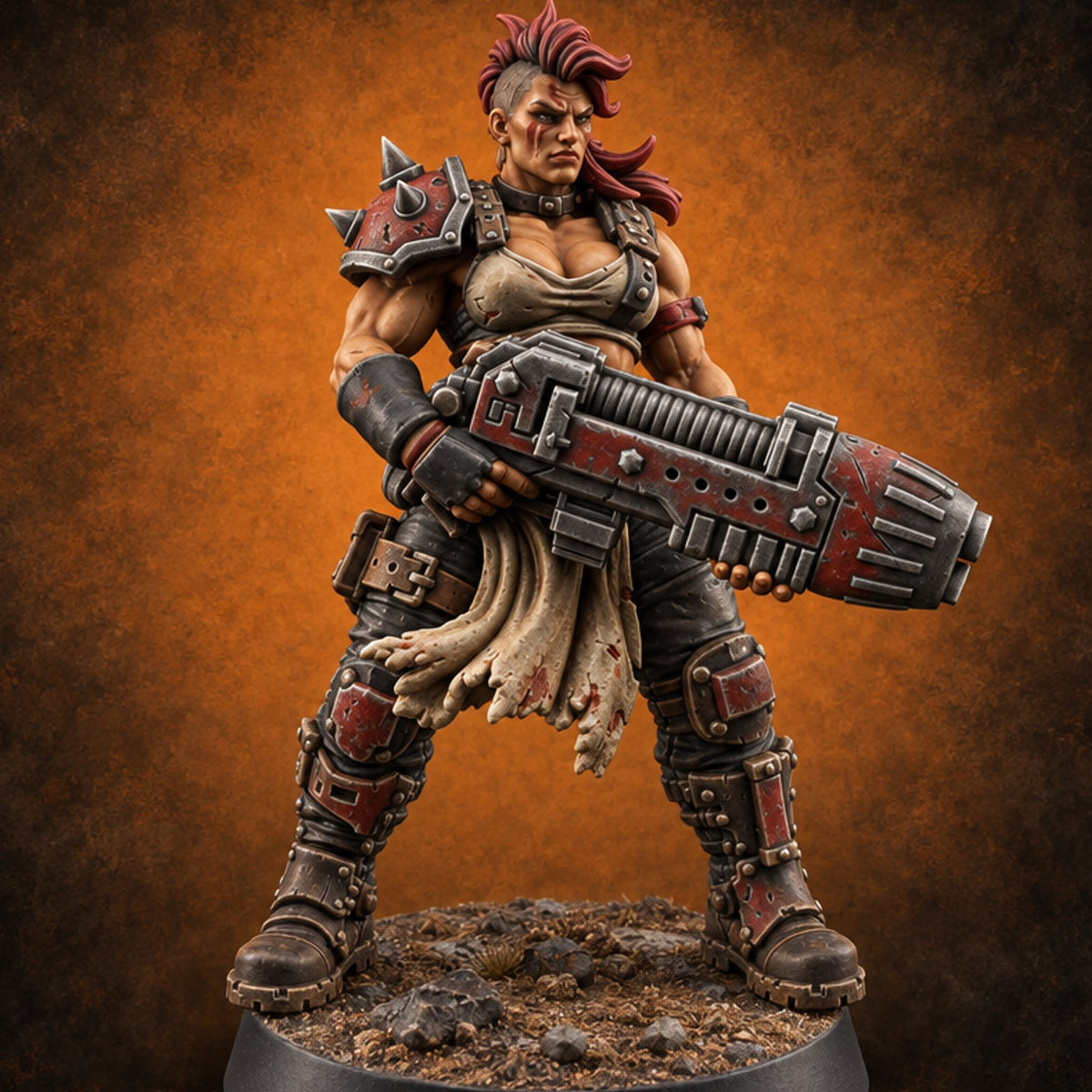 Hard to Follow Human Raider Pack Leader C — painted concept preview (miniature supplied unpainted)