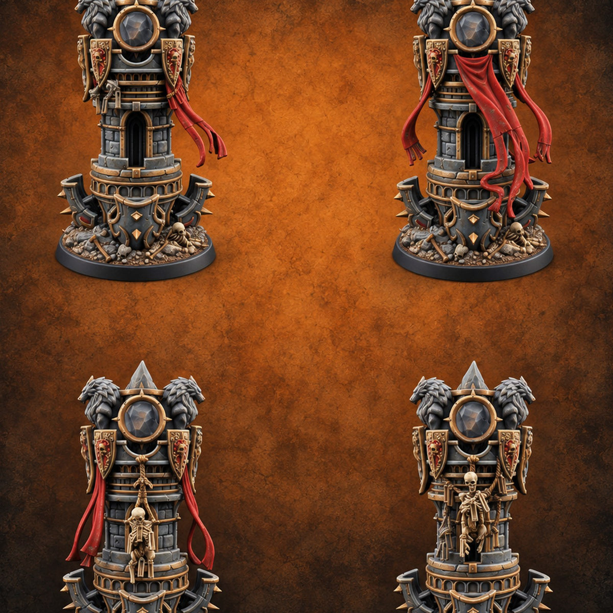 A Howl Lot of Trouble Animated Ward Towers — painted concept preview (miniature supplied unpainted)