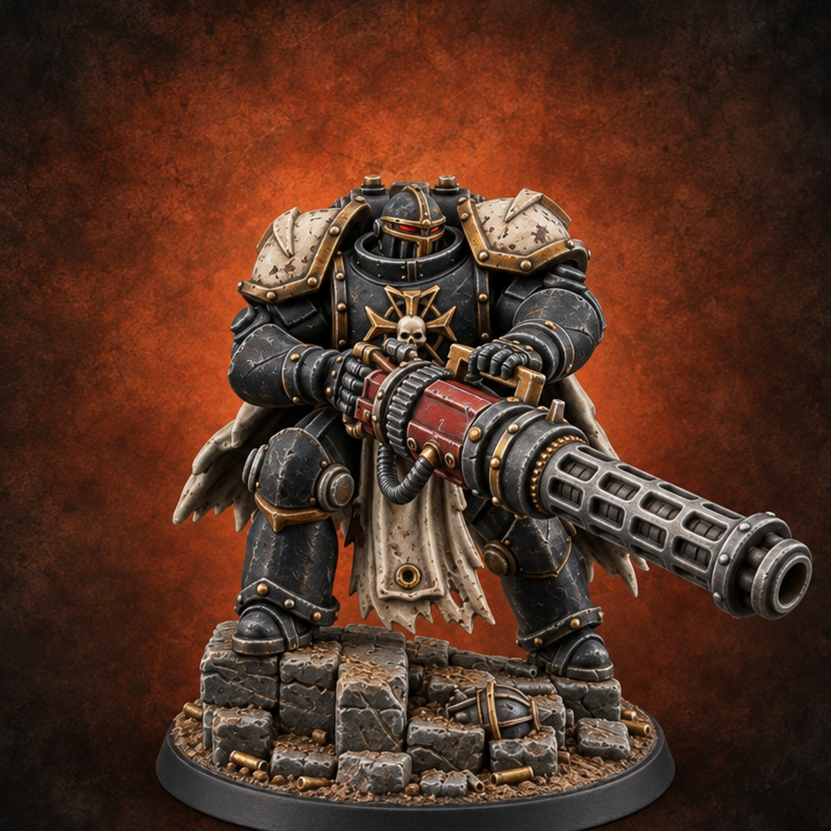 Penance Spins Up Human Heavy Gunner — painted concept preview (miniature supplied unpainted)