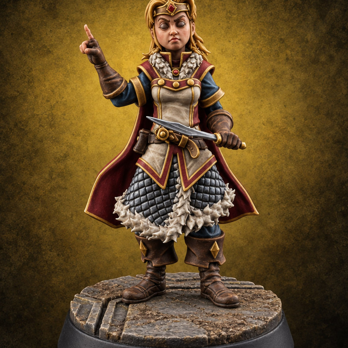 Heir Apparent, Heir Annoyed Human Princess B — painted concept preview (miniature supplied unpainted)