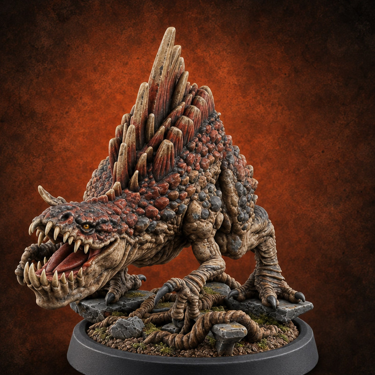 Born Rude, Bred Hungry Allosaurus Predator A — painted concept preview (miniature supplied unpainted)