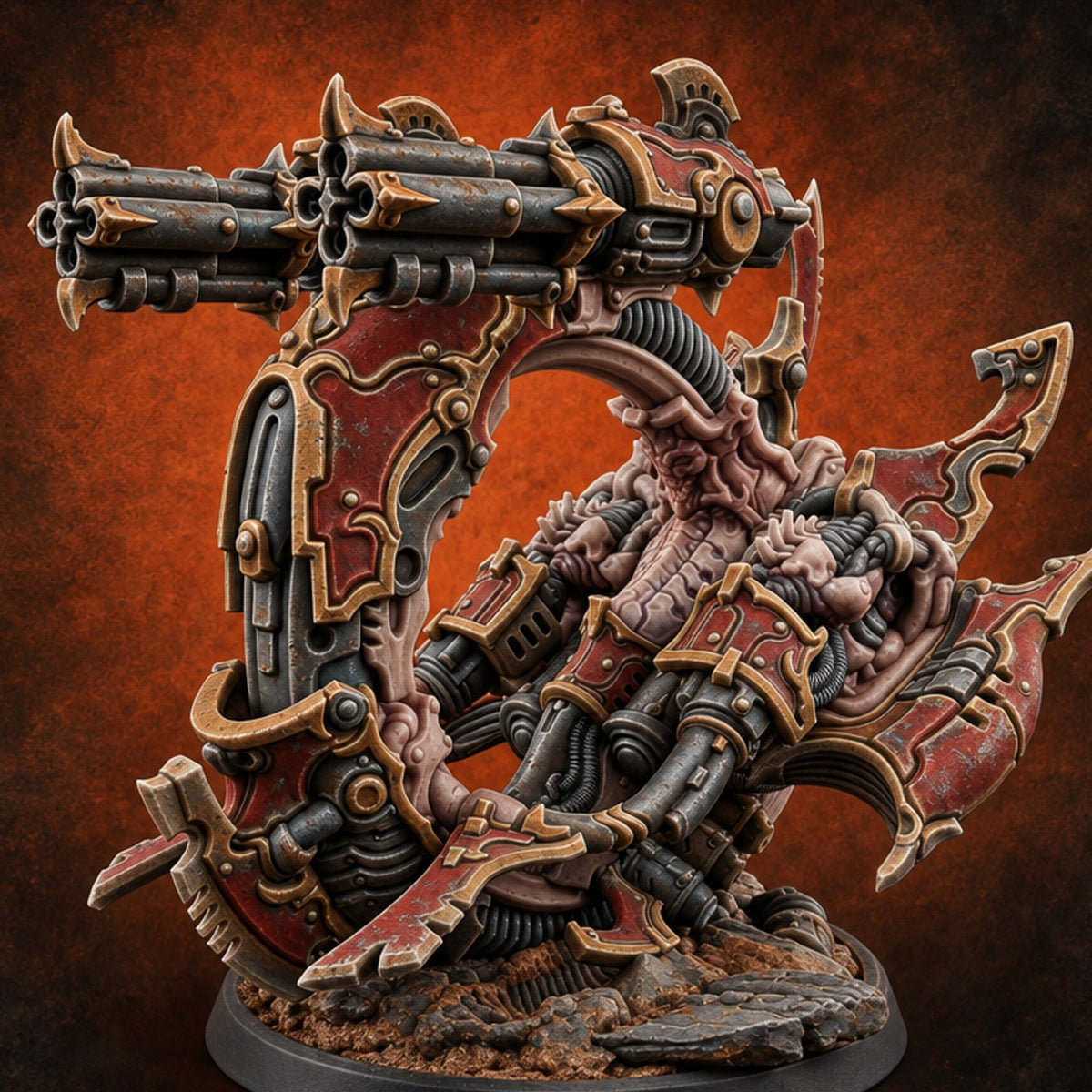 Arching Over Its Next Meal Neothelid Cybernetic Worm C — painted concept preview (miniature supplied unpainted)