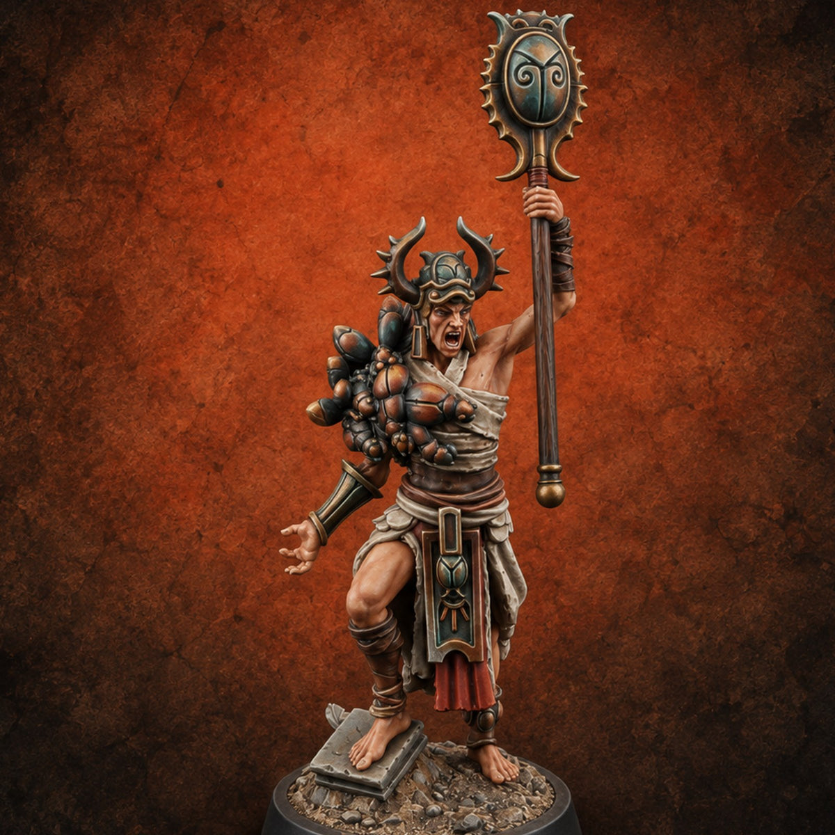 Weapons Raised Insect Worshipping Zealot A Miniature for Dungeons and Dragons, Pathfinder or other TTRPGs