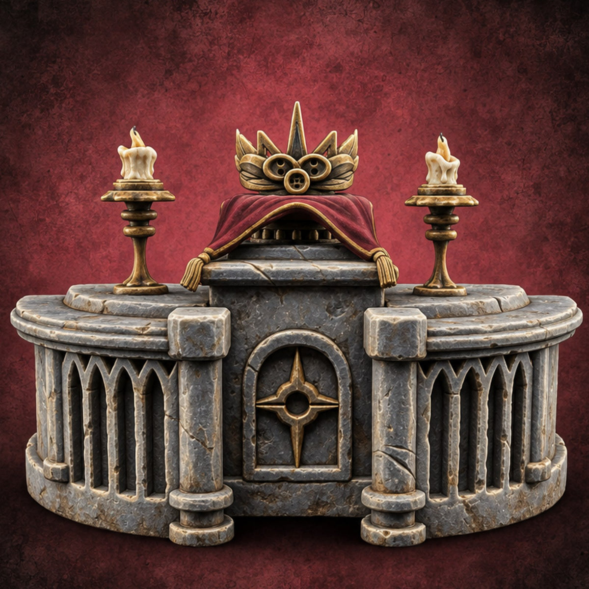 Crown Awaits a Head Ornate Stone Crown Display — painted concept preview (terrain supplied unpainted)