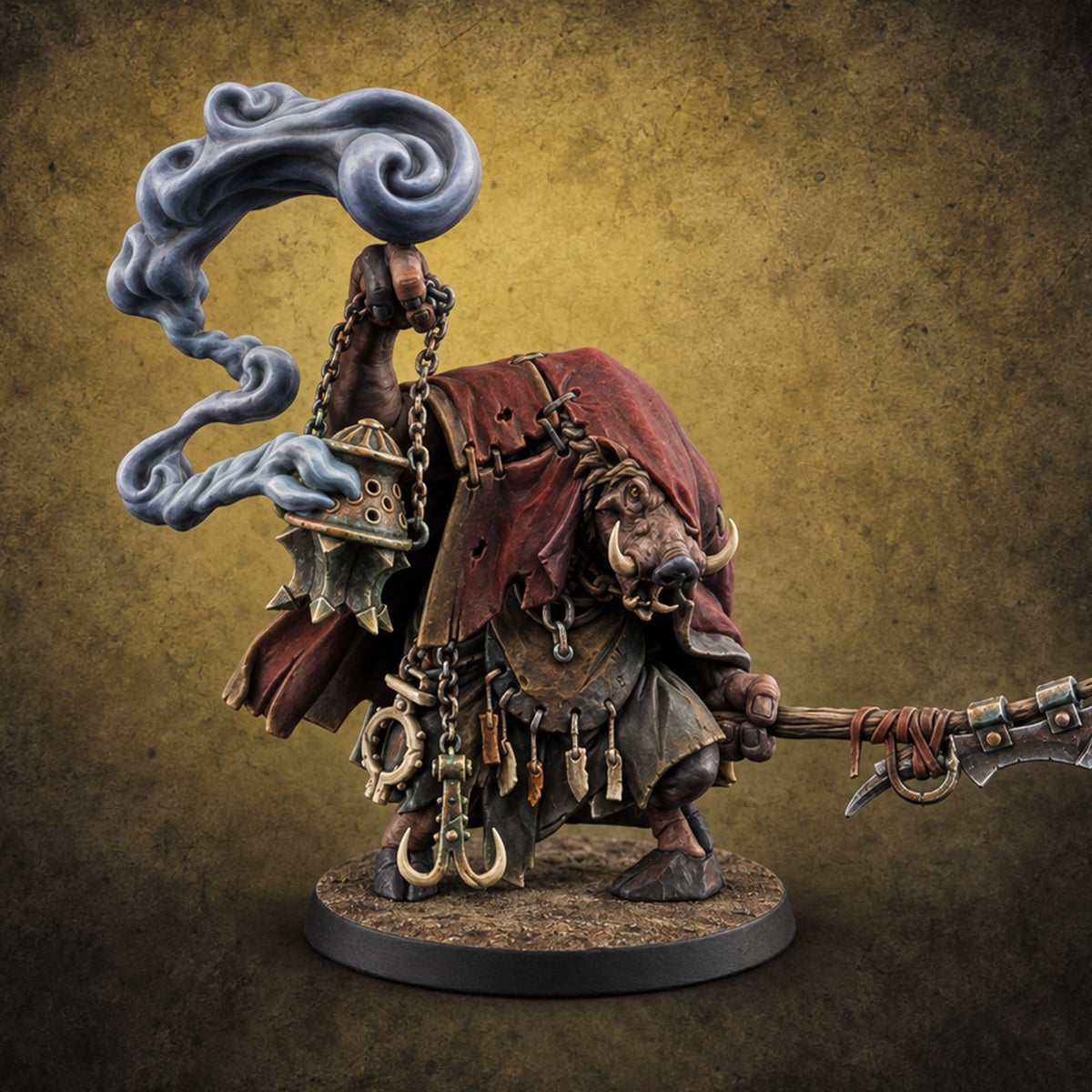 Where the Smoke Leads Wereboar Shaman — painted concept preview (miniature supplied unpainted)