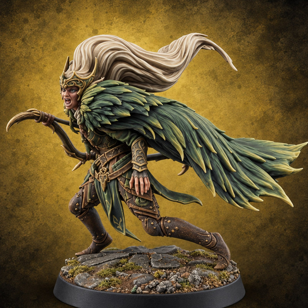 Every Stance, Same Steady Aim Elf Archer D — painted concept preview (miniature supplied unpainted)