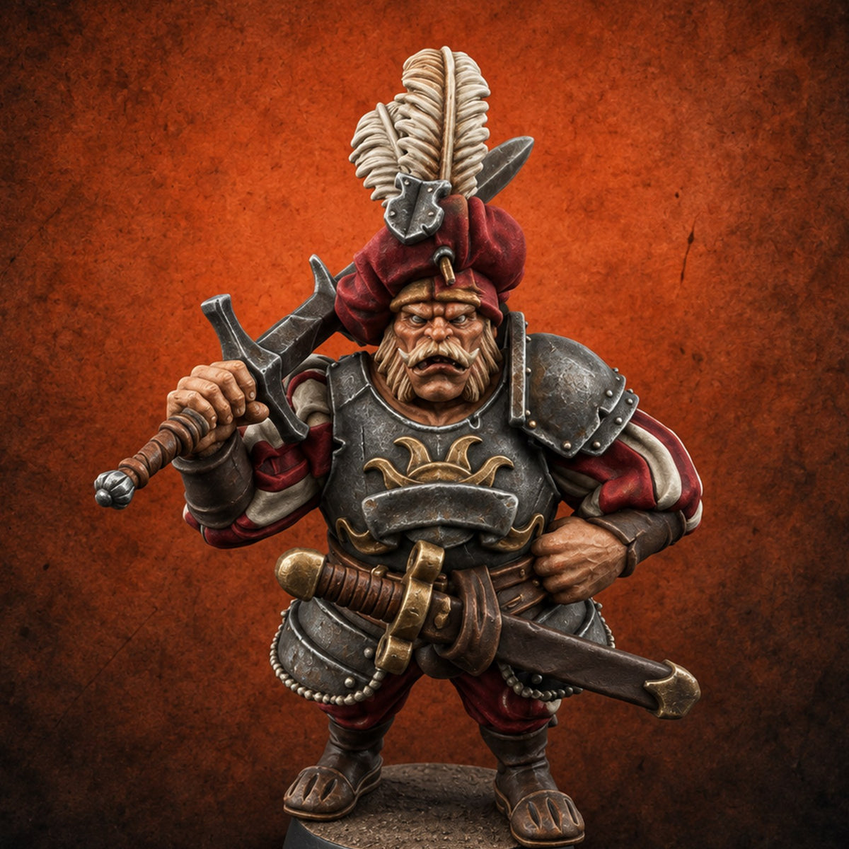 Shouldering Steel Ogre Zweihander Miniature for Dungeons and Dragons, Pathfinder or other TTRPGs
