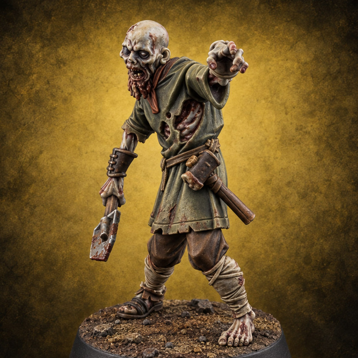 Dead Tired and Still Walking Zombie D — painted concept preview (miniature supplied unpainted)