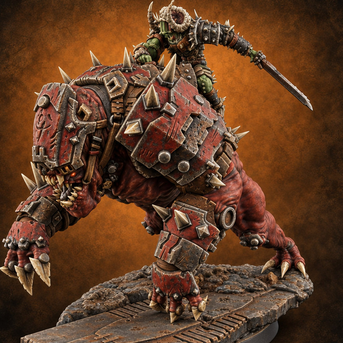 Small Rider, Large Mistake Goblin Rider on Hell Hound D — painted concept preview (miniature supplied unpainted)