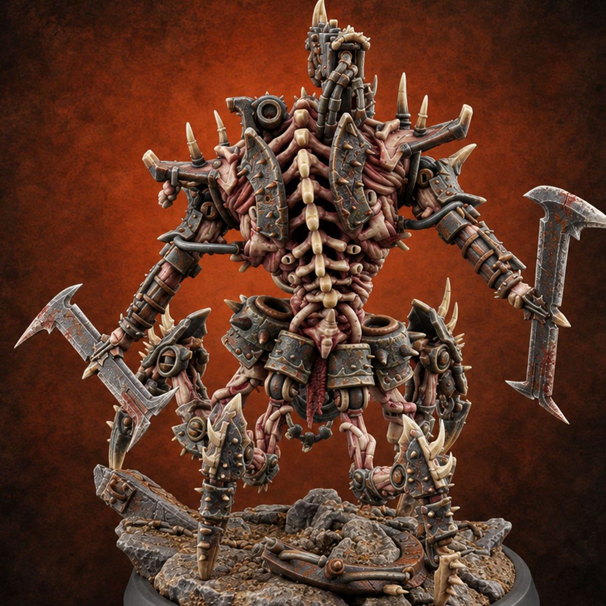 Debris Has Opinions Flesh Golem Spiked Brute C — painted concept preview (miniature supplied unpainted)