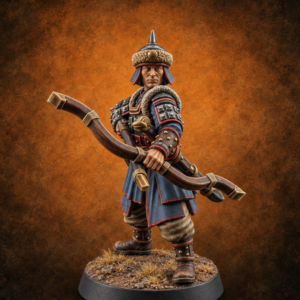 Steppe Wind at Their Backs Human Steppe Archer B — painted concept preview (miniature supplied unpainted)