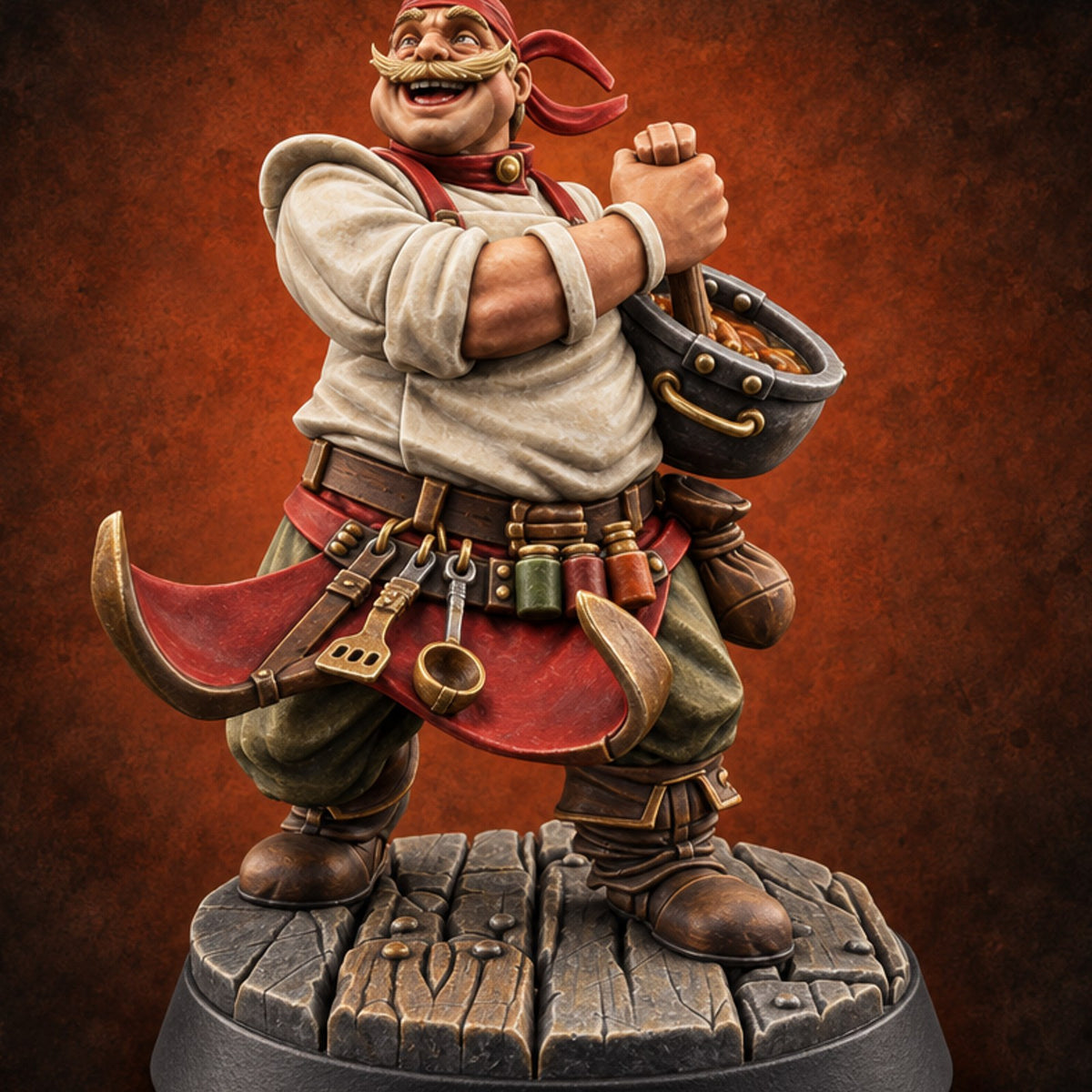 Seconds Are Mandatory Human Chef — painted concept preview (miniature supplied unpainted)