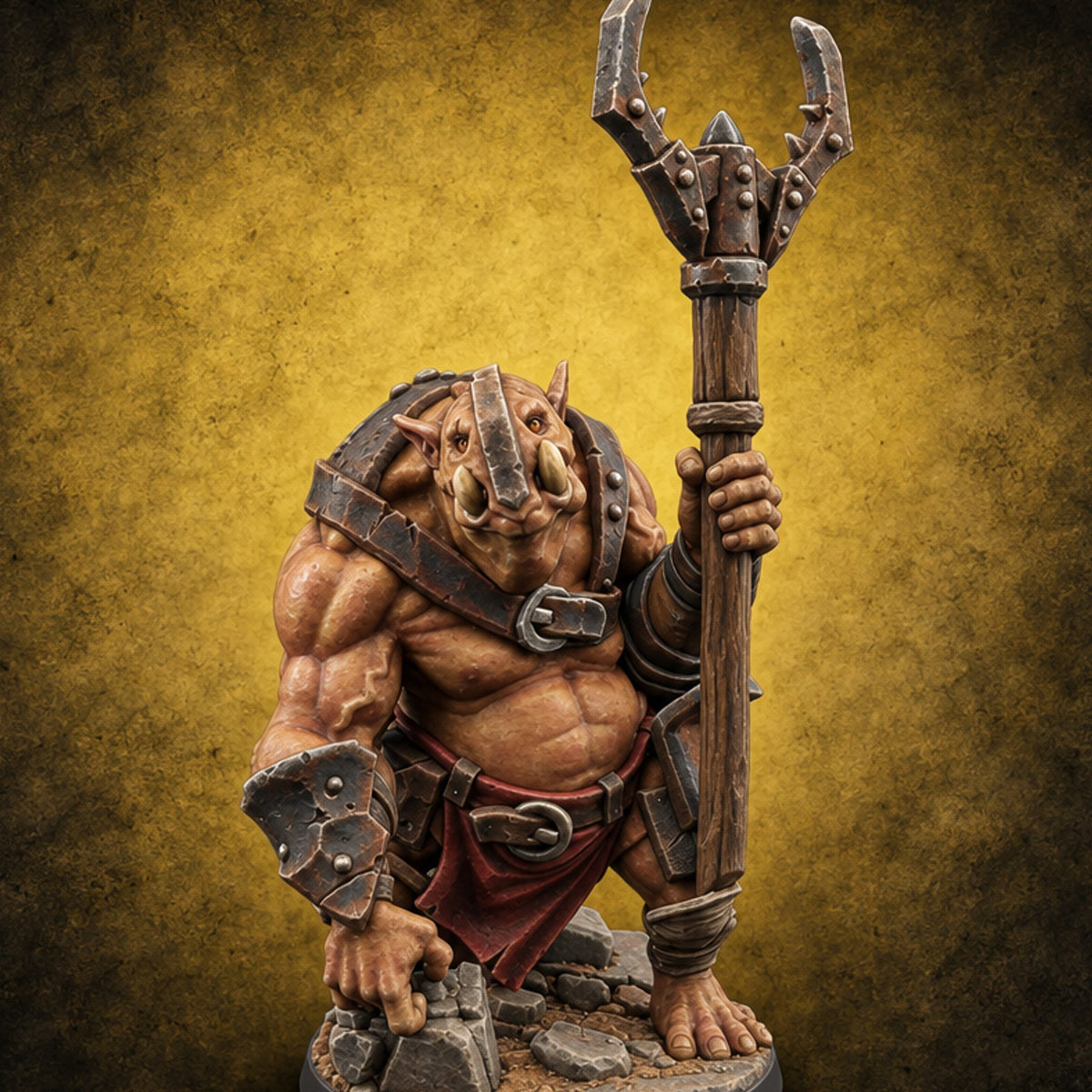 Fight Card Full, Purse Empty Pit Fighter C — painted concept preview (miniature supplied unpainted)