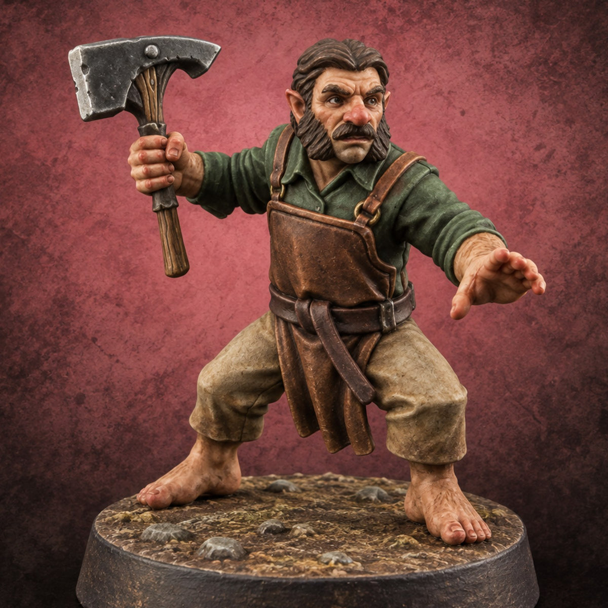 The Village Has Had Enough Halfling Villager B — painted concept preview (miniature supplied unpainted)