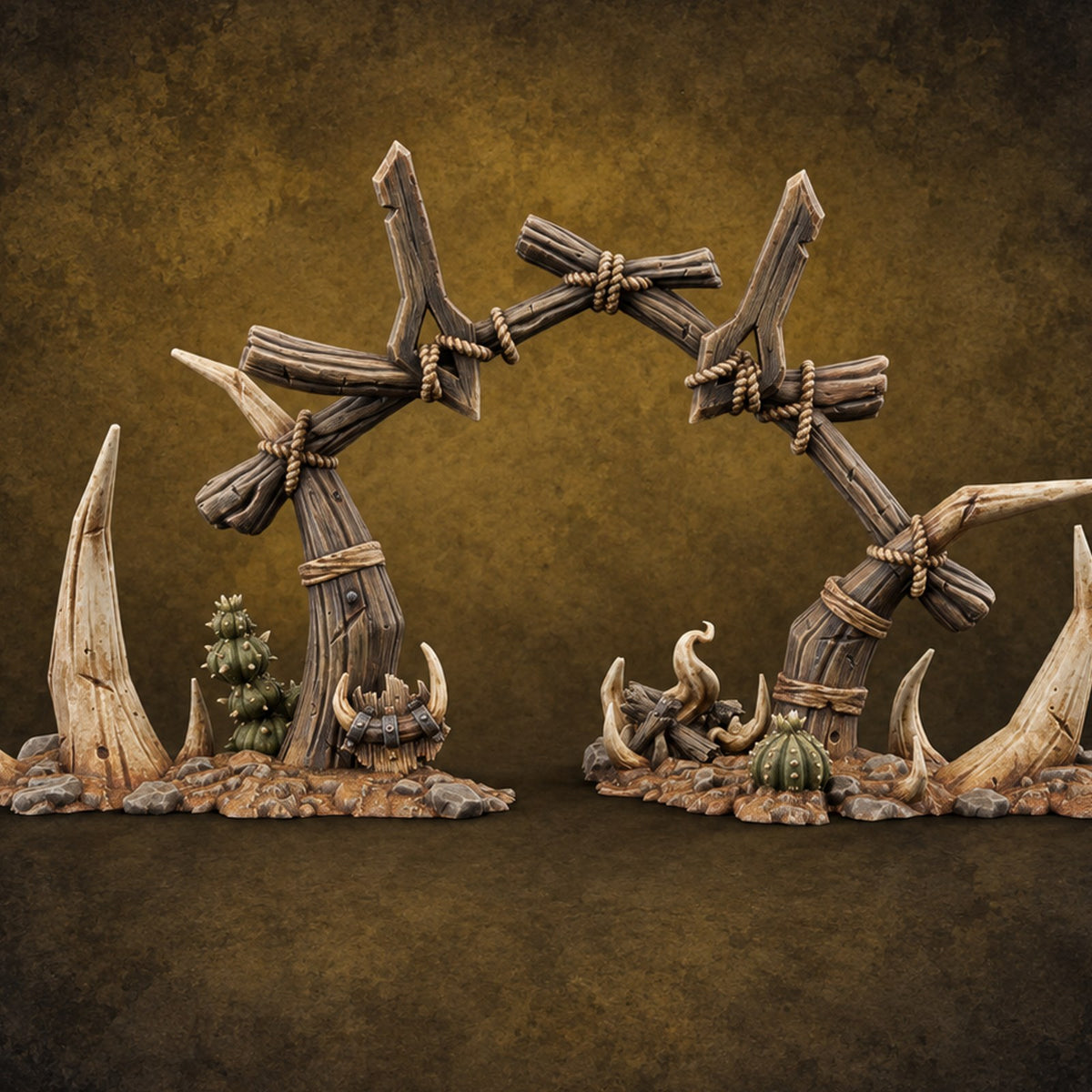 Where the Badlands Grow Teeth Horned Badlands Terrain Piece B — painted concept preview (terrain supplied unpainted)