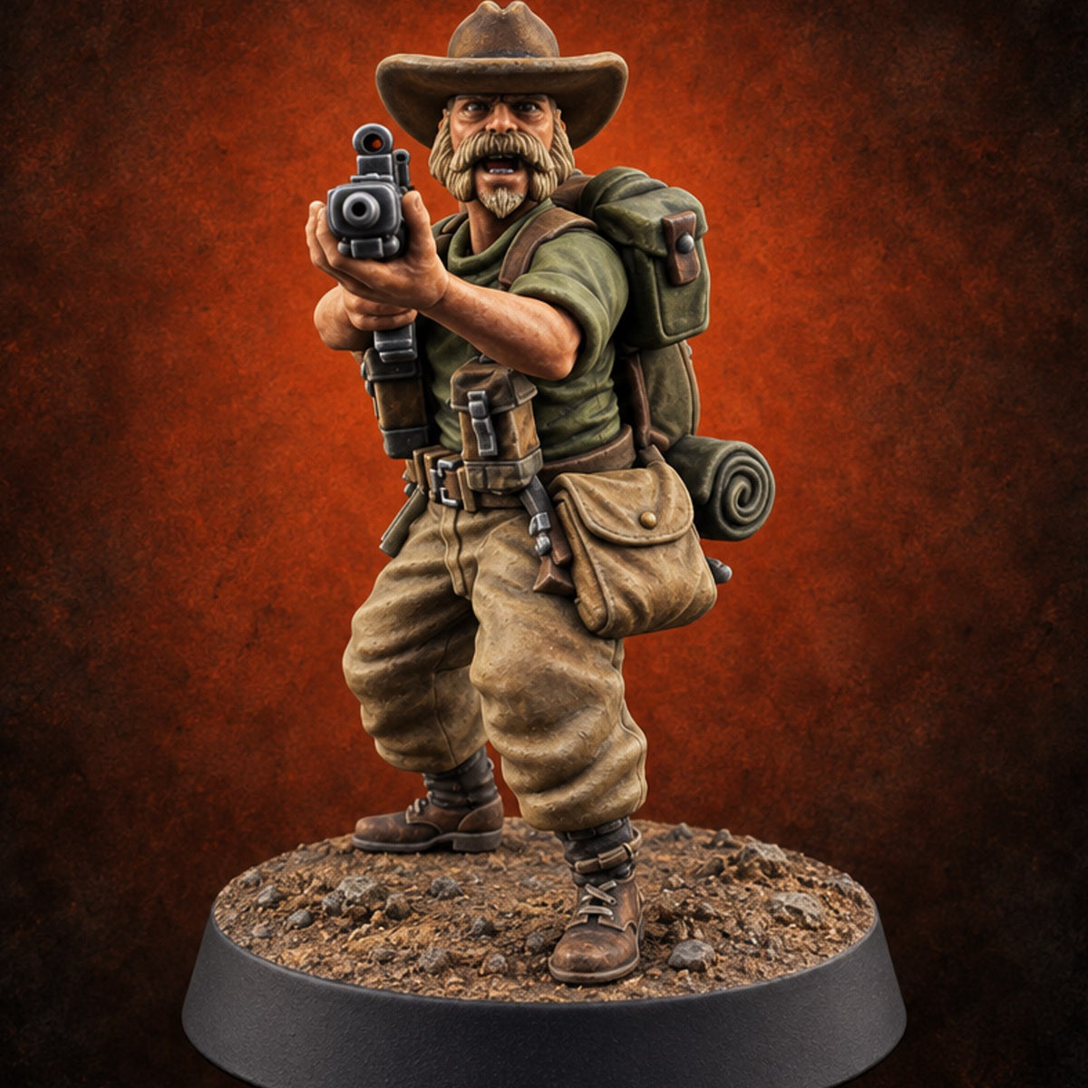 Brims Low, Bullpups Up Human Rifleman in Slouch Hat D — painted concept preview (miniature supplied unpainted)