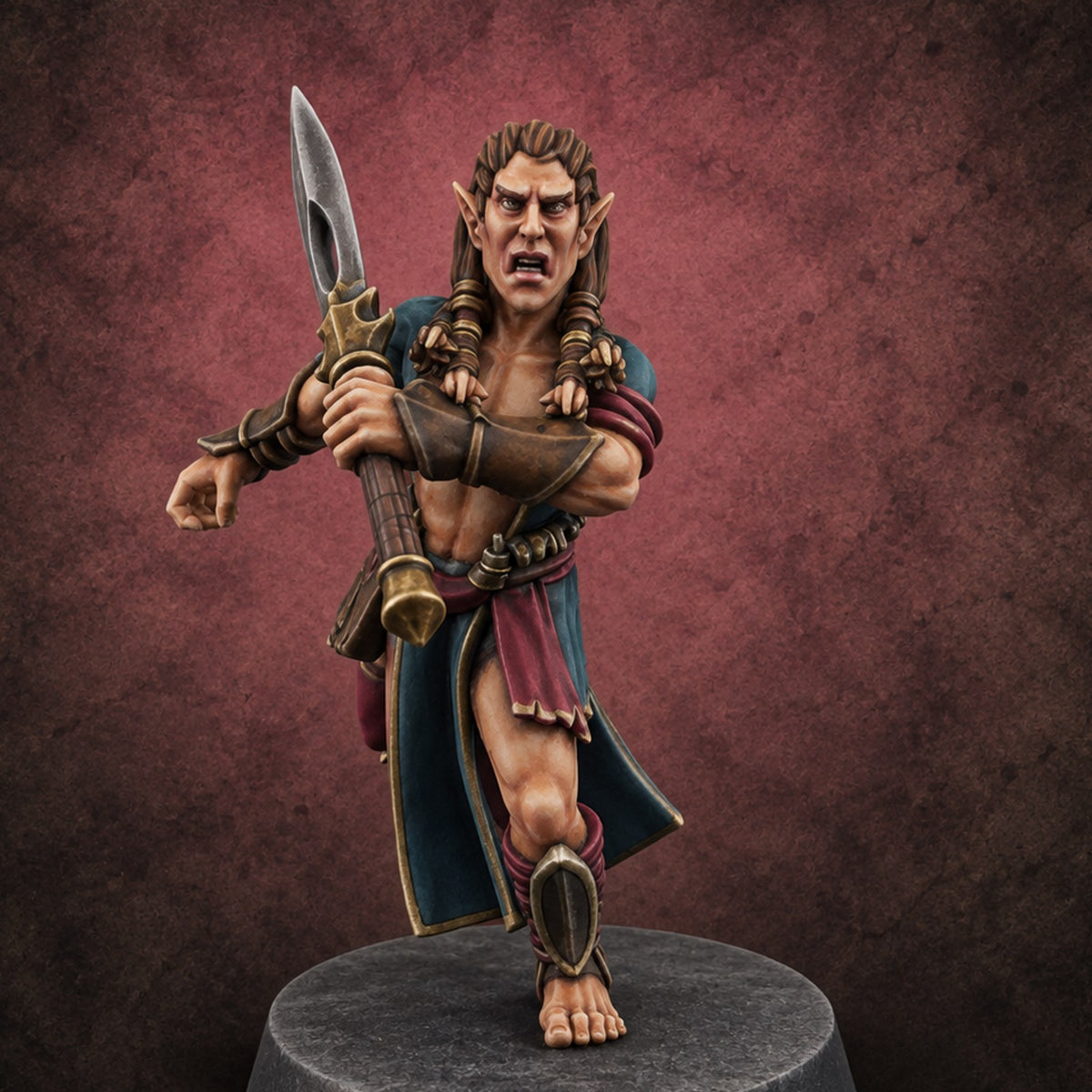Acrobatically Poised to Strike Elf Bladesinger F Miniature for Dungeons and Dragons, Pathfinder or other TTRPGs