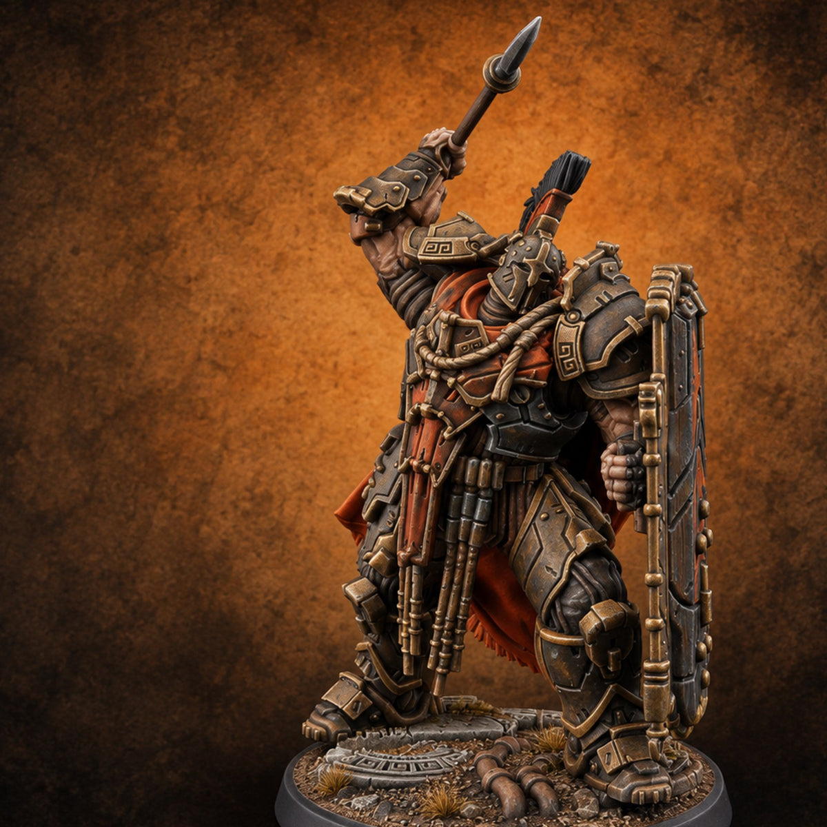 Holding the Line Myrmidon Shieldbearer J — painted concept preview (miniature supplied unpainted)