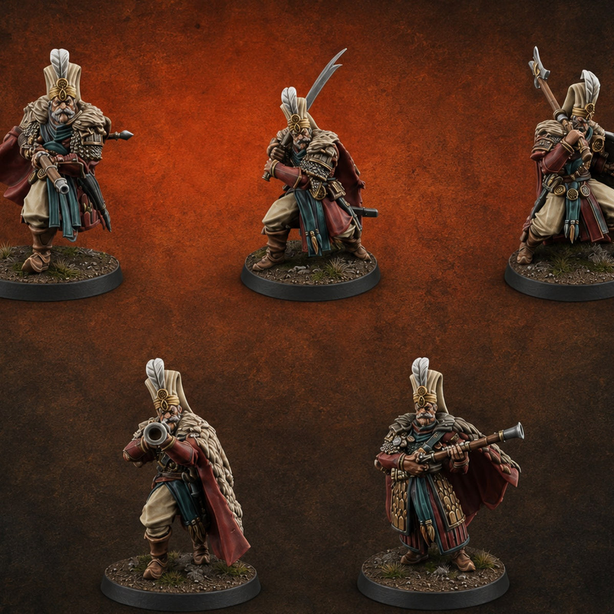 Standing to Arms Human Janissaries Miniature for Dungeons and Dragons, Pathfinder or other TTRPGs