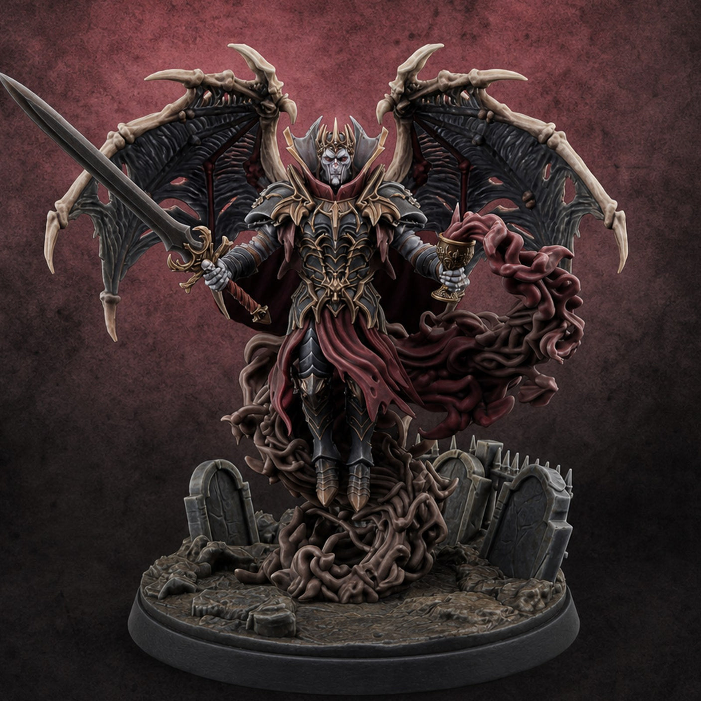 Raising a Deadly Toast Vampire Lord — painted concept preview (miniature supplied unpainted)