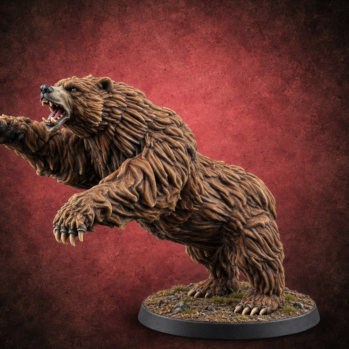 Shaggy and Seriously Cross Brown Bear C — painted concept preview (miniature supplied unpainted)
