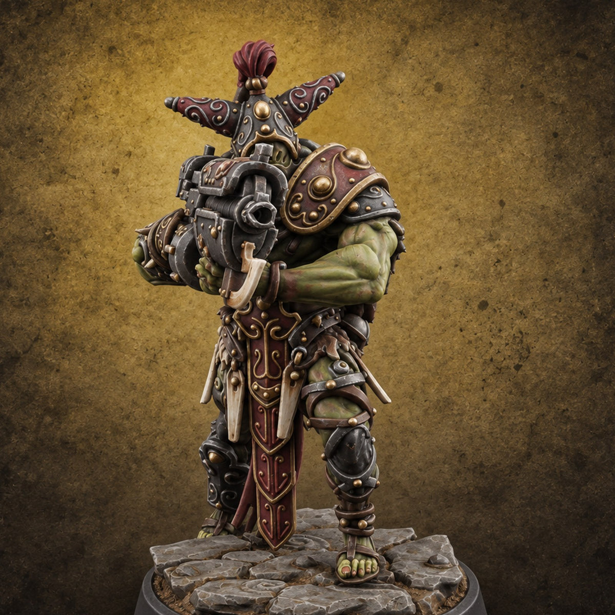 Old Runes, New Firepower Space Orc Heavy Warrior F — painted concept preview (miniature supplied unpainted)