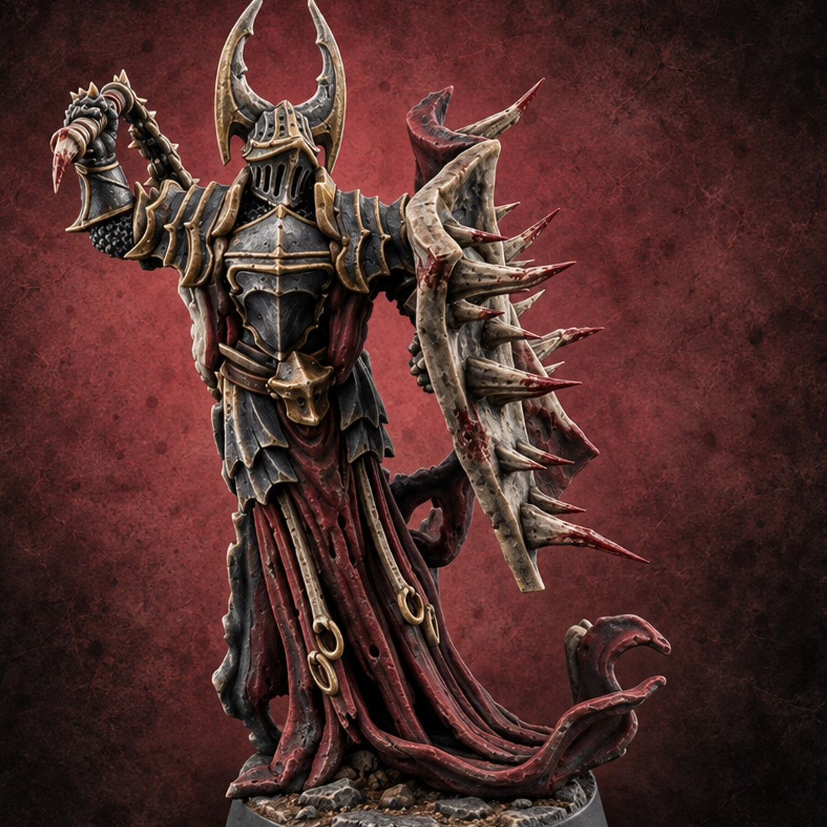 Unrepentant Beneath the Barbs Death Knight Paladin B — painted concept preview (miniature supplied unpainted)