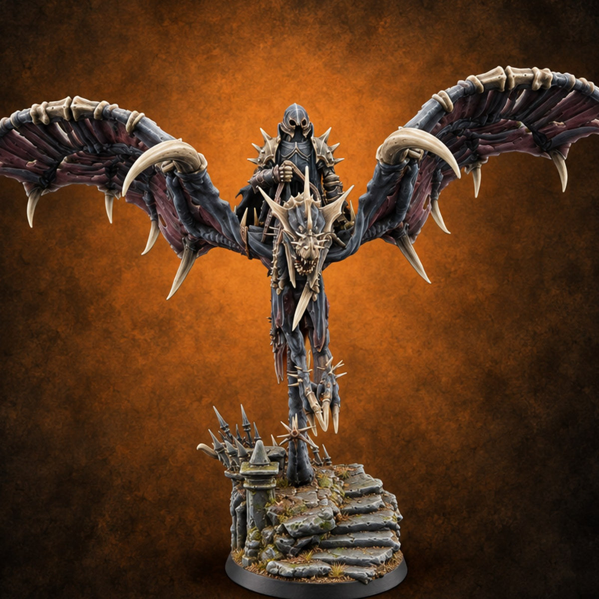Answered the Gate's Last Summons Wraith Rider on Wyvern — painted concept preview (miniature supplied unpainted)