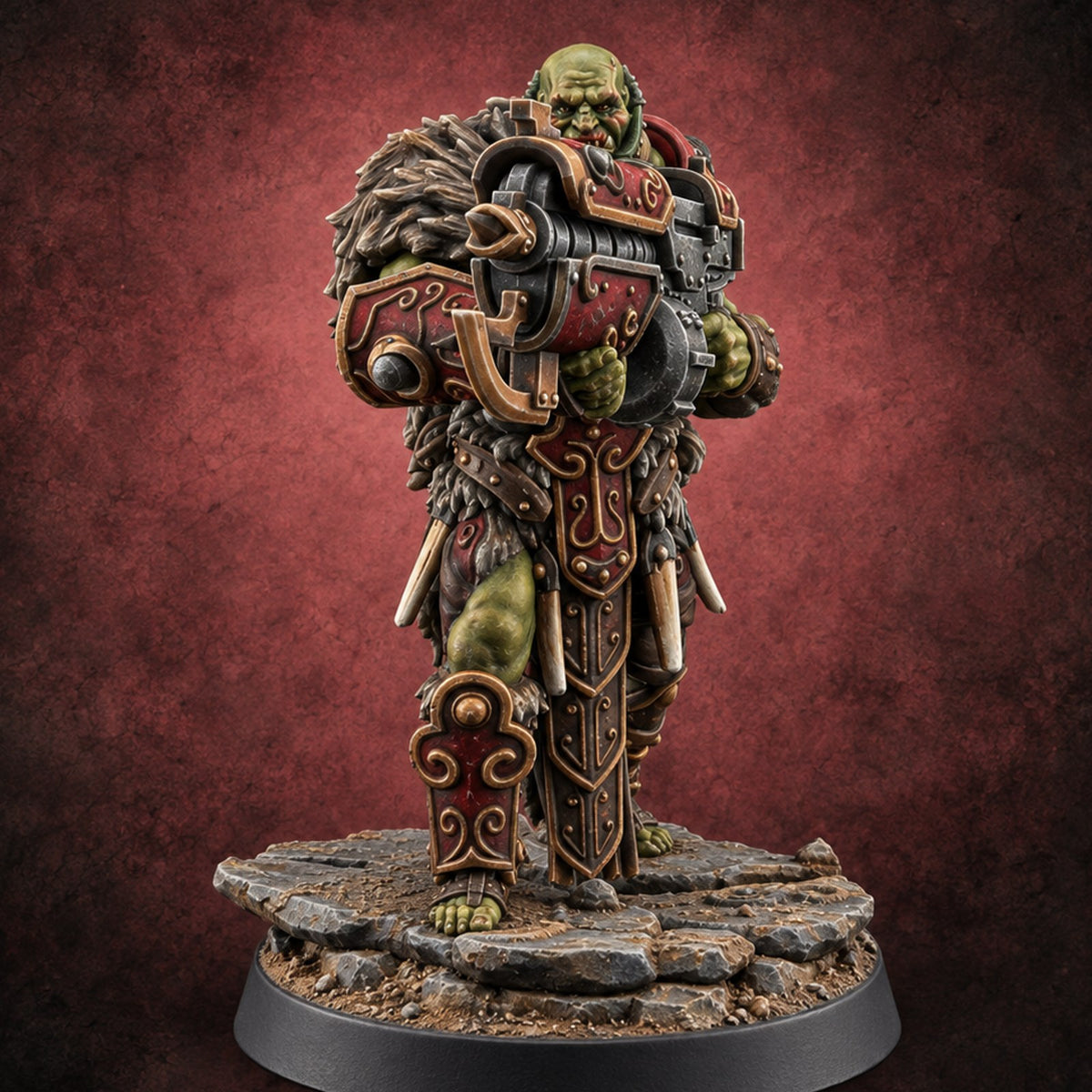 Old Runes, New Firepower Space Orc Heavy Warrior D — painted concept preview (miniature supplied unpainted)