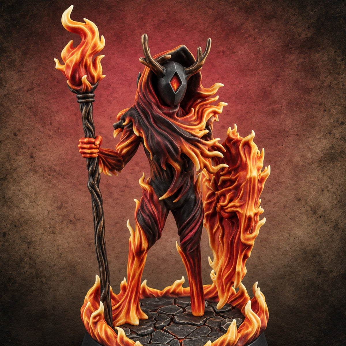 Holding the Fireline Fire Elemental Sentinel A — painted concept preview (miniature supplied unpainted)