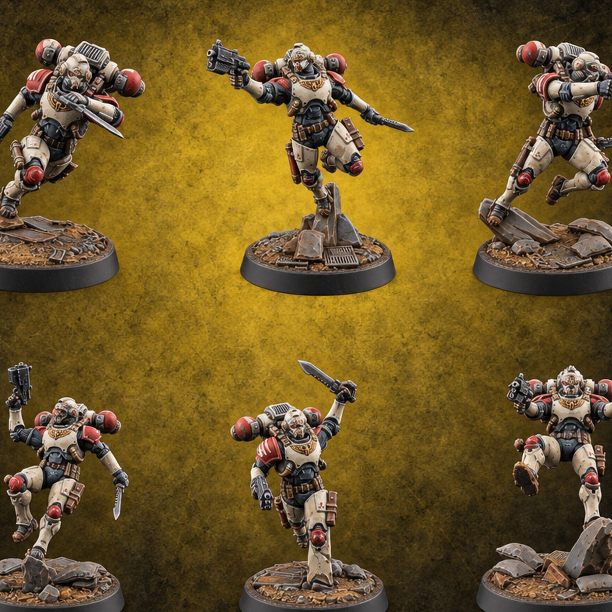 Touchdown Pending, Pistols Up Human Jump Pack Soldiers — painted concept preview (miniature supplied unpainted)