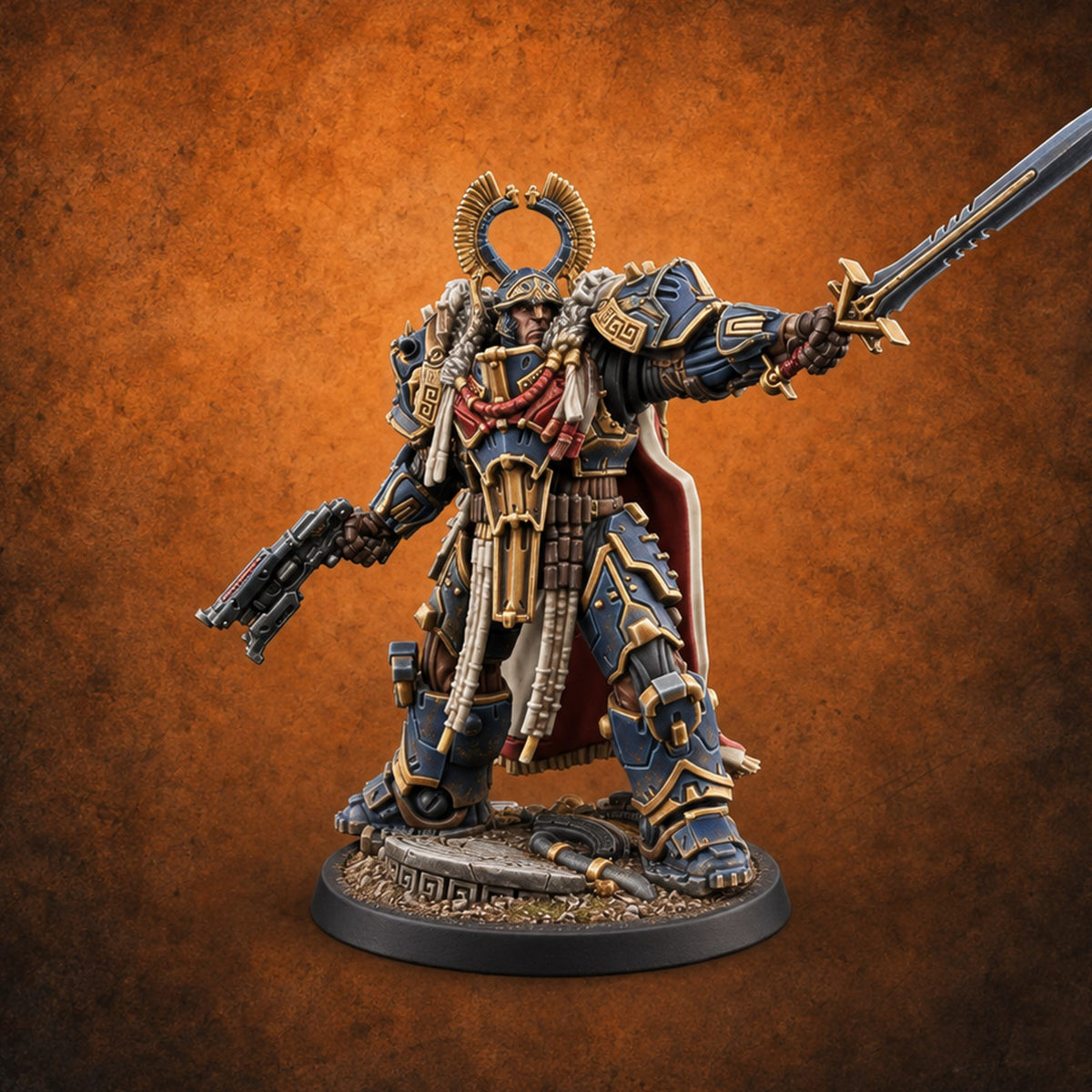 Pointing the Charge Human Strategos — painted concept preview (miniature supplied unpainted)