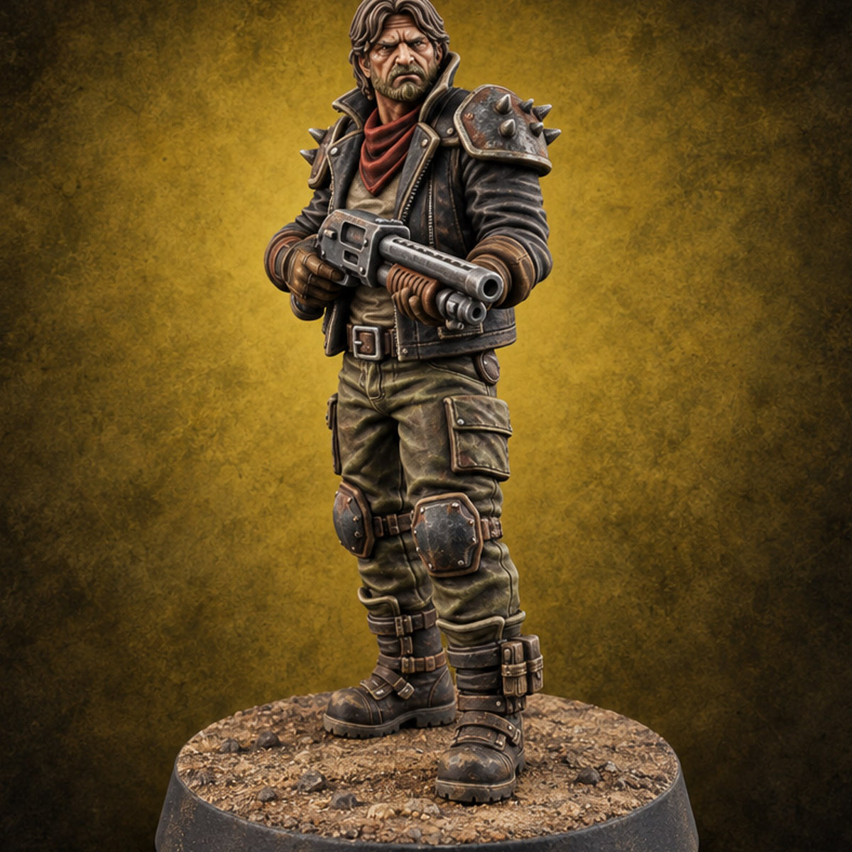 Wasteland Welcome Committee Human Raider C — painted concept preview (miniature supplied unpainted)
