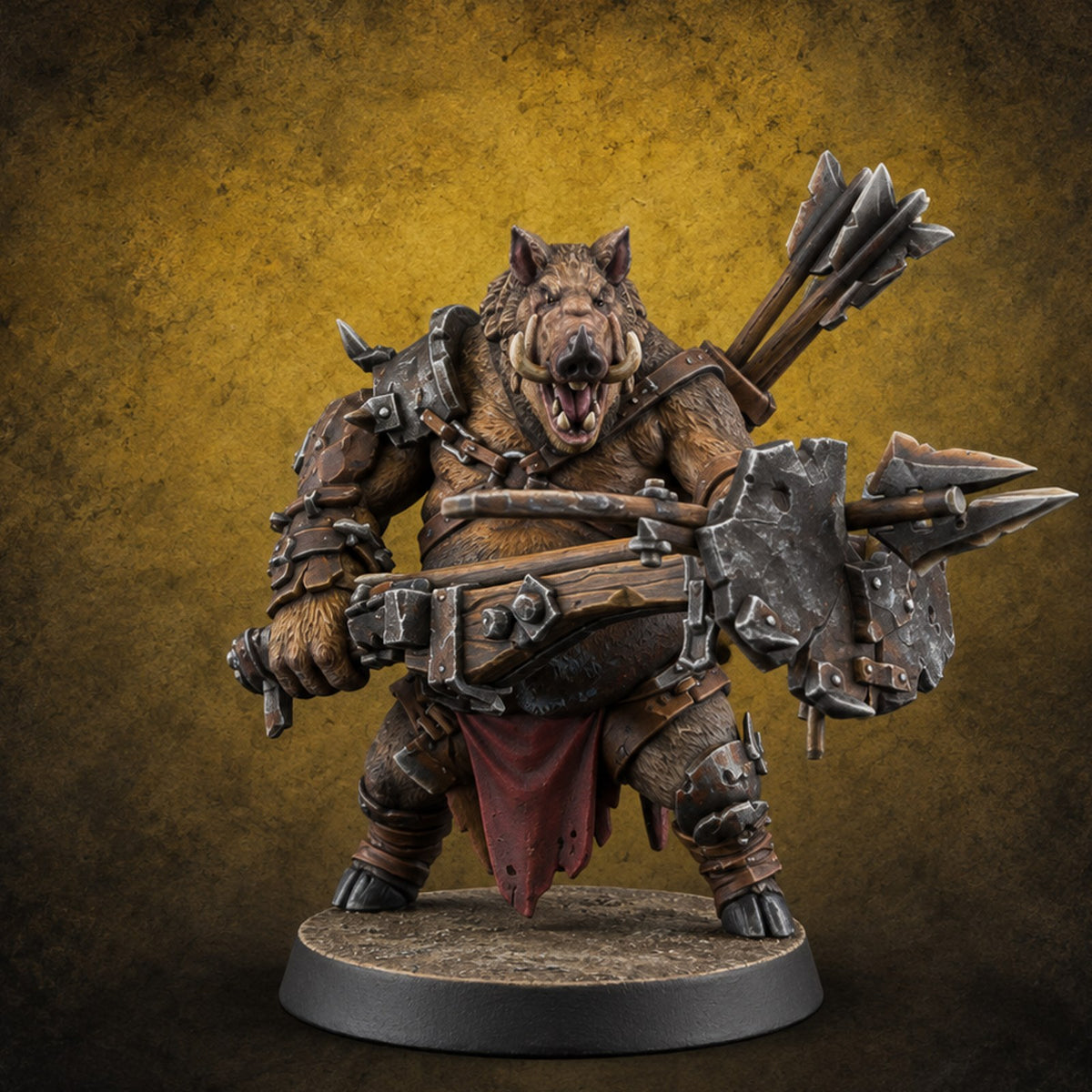 The Ambush Has Tusks Wereboar Crossbowman A — painted concept preview (miniature supplied unpainted)