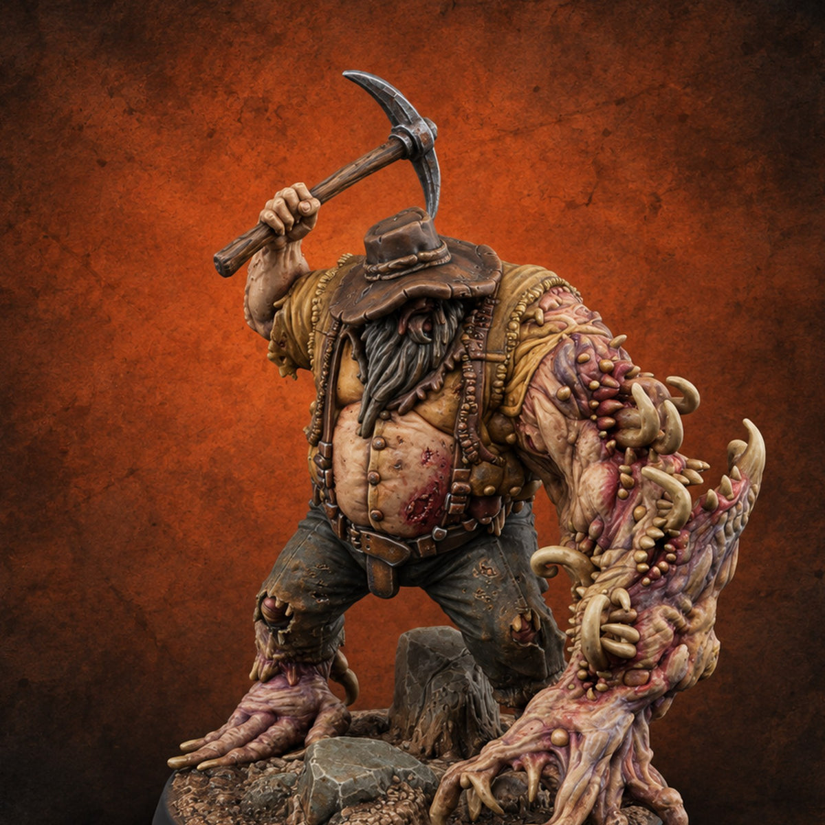 The Seam Struck Back Mutant Miner — painted concept preview (miniature supplied unpainted)