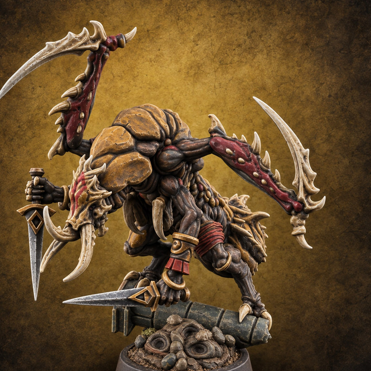 Scuttling to Arms Scarab Spawn Warrior A — painted concept preview (miniature supplied unpainted)