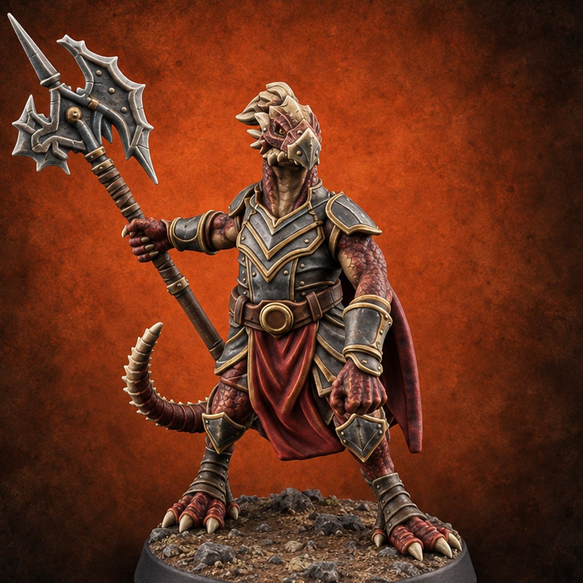 Nobody Passes Unchallenged Dragonborn Sentinel B — painted concept preview (miniature supplied unpainted)