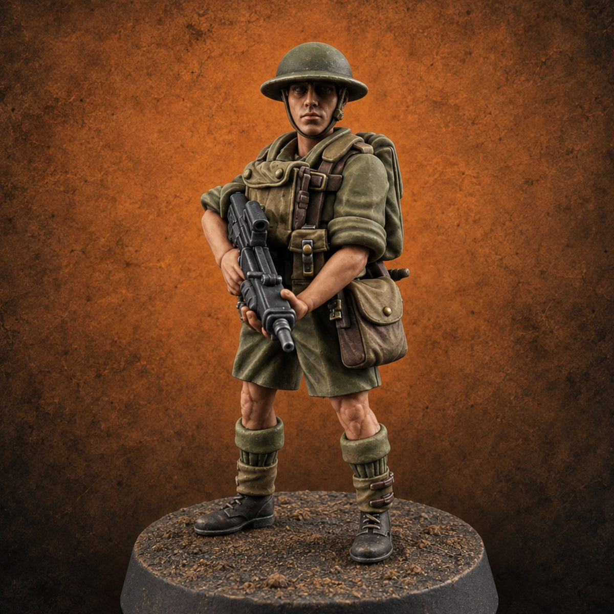Sweeping the Perimeter Human Bullpup Rifleman E — painted concept preview (miniature supplied unpainted)