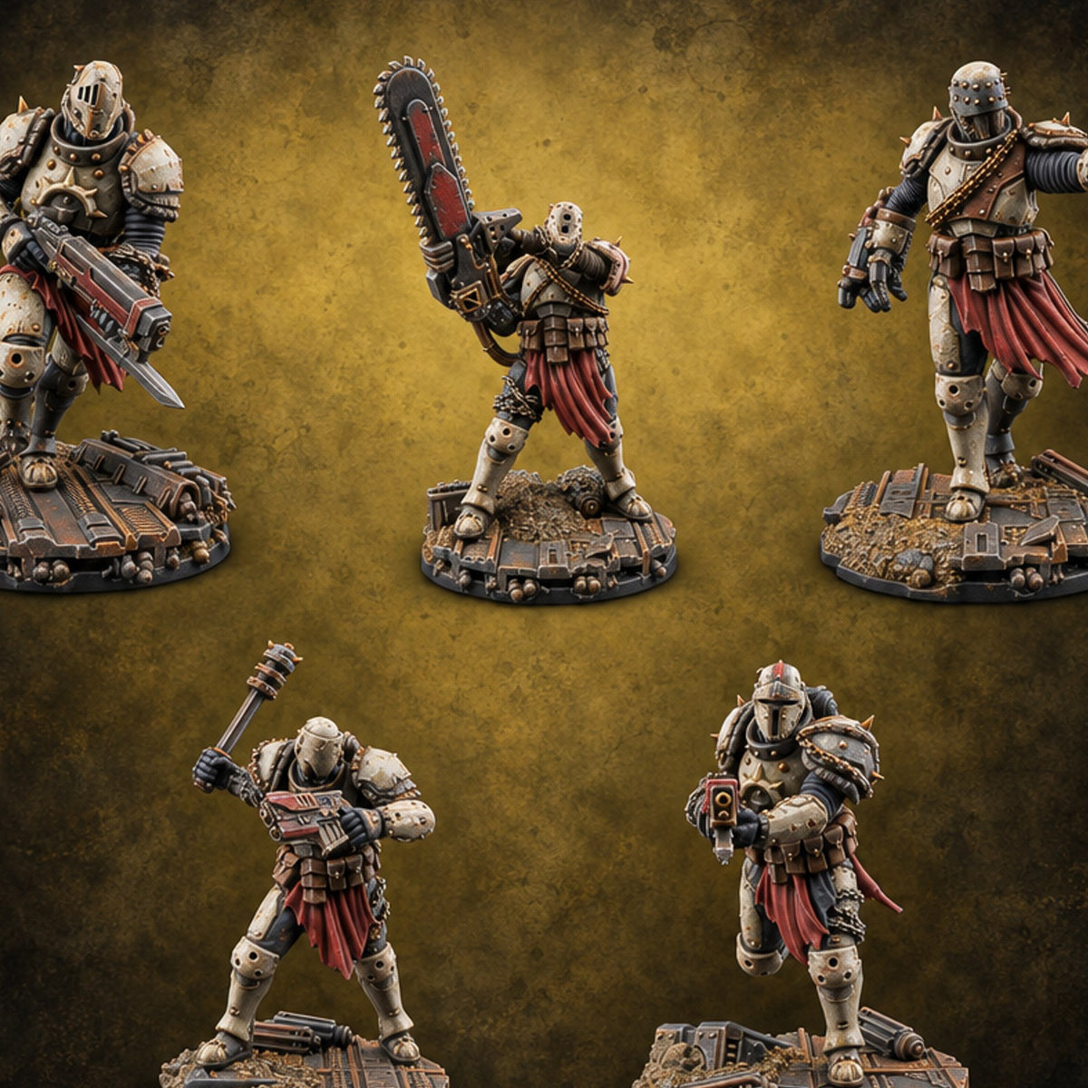 Light on Armour, Heavy on Spikes Human Light Infantry Soldiers — painted concept preview (miniature supplied unpainted)